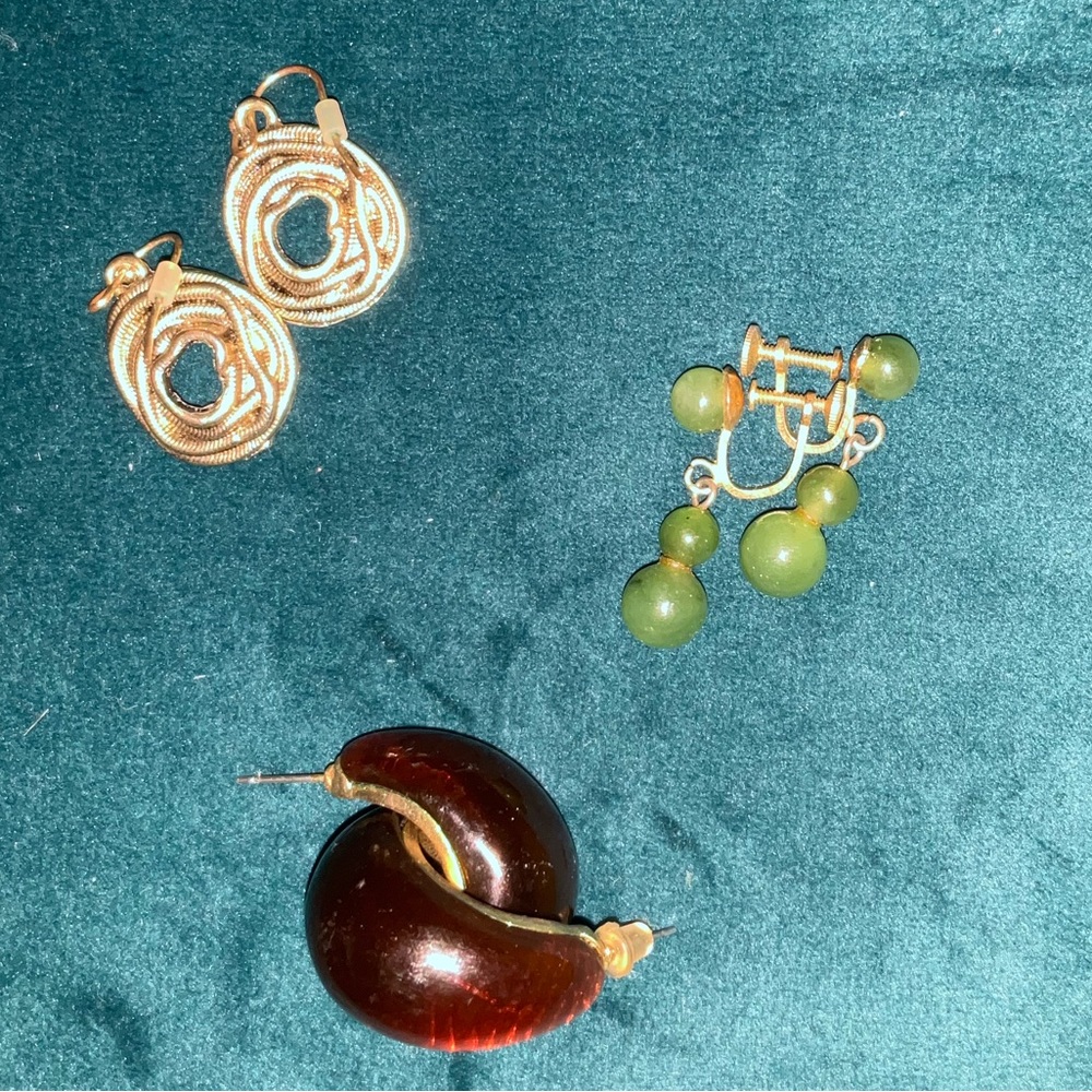Earth tone earring set of 3